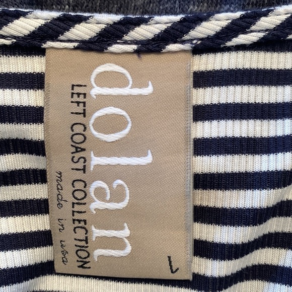 Anthropology dress size large blue and white stripe top with Gray blue L - Picture 6 of 8